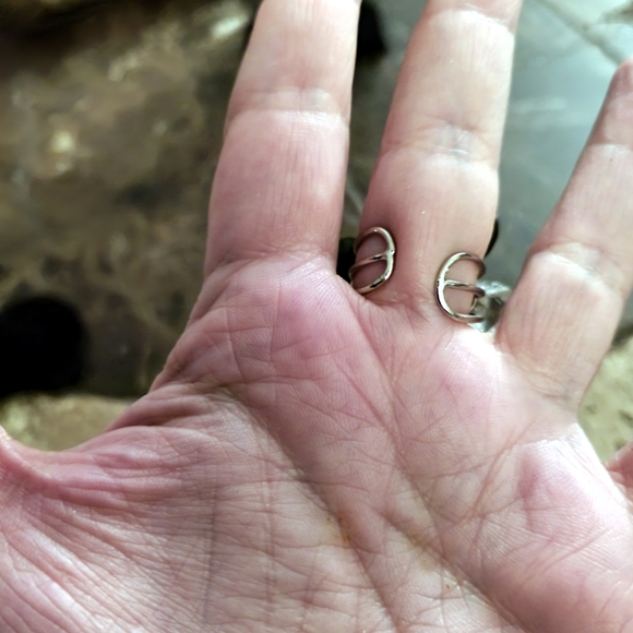 Black Clear Silver Adjustable Fashion Ring - Picture 4 of 4